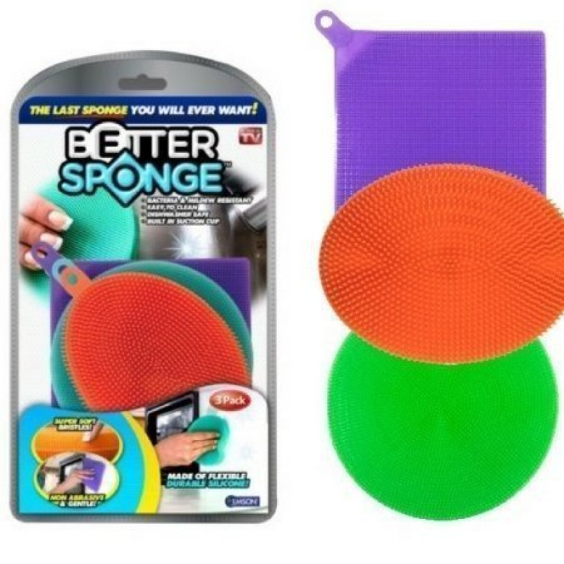Kit 3x Esponja Para Lava Louca Em Silicone Mr Gifts