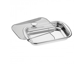 Assadeira Aço Inox com Tampa de Vidro 43x28,3cm - Tramontina