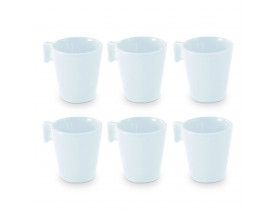 Conjunto com 6x Xícaras de Mini Caneca Branca de 80ml - Mimo Style