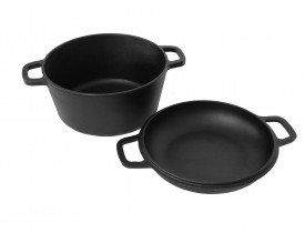 Panela de Ferro Fundido Caçarola Duo Forno Holandês Ø24cm - Santana