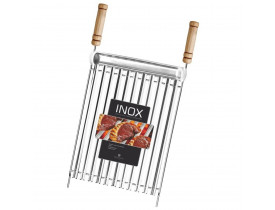 Grelha Inox Parrilla Argentina 40X40cm com Calha - Grilazer