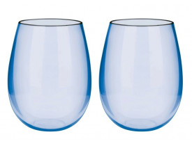 Jogo 2x Copos Blow Azul Cristal 580ml em Acrílico - Boccati