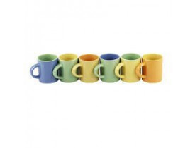 Jogo de Mini Canecas Bicolor para Café 6 Peças - Mimo Style