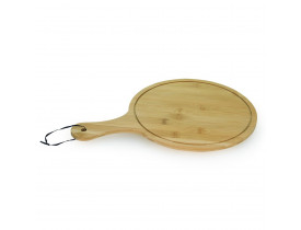 Tabua Gourmet Redonda com Alça Ø30cm em Bambu - Mimo Style