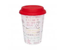 Copo Trip com Tampa de Silicone 300ml Chocolate - Oxford