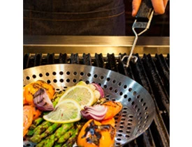 Grelha Furada com Cabo Removível para Churrasco de Vegetais em Aço Ø30cm - Prana