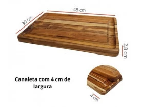 Tábua Teca com Canaleta Larga 48x30cm - Stolf