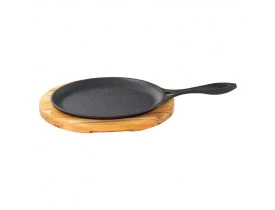 Chapa de Ferro Oval com Suporte Madeira - Santana