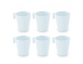 Conjunto com 6x Xícaras de Mini Caneca Branca de 80ml - Mimo Style