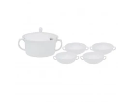 Conjunto para Servir Sopa 5 Peças Branco - Oxford