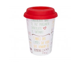 Copo Trip com Tampa de Silicone 300ml Chocolate - Oxford