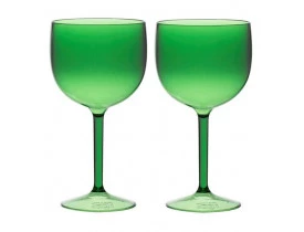 Jogo 2x Taças de Gin Verde Cristal 560ml em Acrílico - Boccati