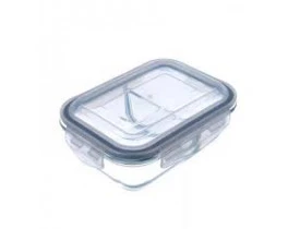 Pote de Vidro Retangular Hermético com Divisória 580ml - Oxford 